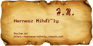 Hernesz Mihály névjegykártya